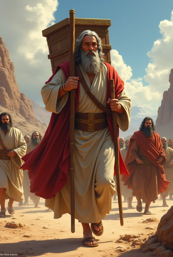 Prophet Moses carrying an ark