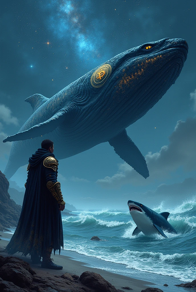 from stable_diffusion import StableDiffusionPipeline
import torch
from PIL import Image

# Load the Stable Diffusion model
pipe = StableDiffusionPipeline.from_pretrained("stable-diffusion-v1-4")
pipe = pipe.to("cuda")  # Use GPU if available

# Define the prompt for Fantasy and Seinen themes with Bitcoin, Whale, and Shark
prompts = {
    "fantasy_seinen_bitcoin_whale_shark": (
        "In a dark, immersive fantasy world where ancient magic and modern technology intersect, a colossal, mythical whale with shimmering Bitcoin symbols etched into its scales soars through a starry sky. "
        "The whale exudes an aura of power and wisdom, surrounded by mystical energy and cosmic light. "
        "Below, on a rugged, enchanted shoreline, a brooding figure in elaborate, battle-worn armor surveys the scene. "
        "This figure, embodying the sēinen genre's mature themes, is lost in deep thought, grappling with personal demons and existential questions. "
        "In the stormy sea beneath, a fearsome, technologically augmented shark with Bitcoin patterns on its fin prowls, representing the danger and volatility of the modern world. "
        "The artwork blends dark, atmospheric tones with intricate details, highlighting the juxtaposition of fantasy elements and the mature, introspective nature of sēinen storytelling."
    )
}

# Generate the image for the prompt
for name, prompt in prompts.items():
    # Generate the image using the prompt
    image = pipe(prompt).images[0]
    
    # Save the generated image
    filename = f"{name.lower().replace(' ', '_')}.png"
    image.save(filename)
    print(f"Saved image: {filename}")

    # Optionally, show the generated image
    image.show()
