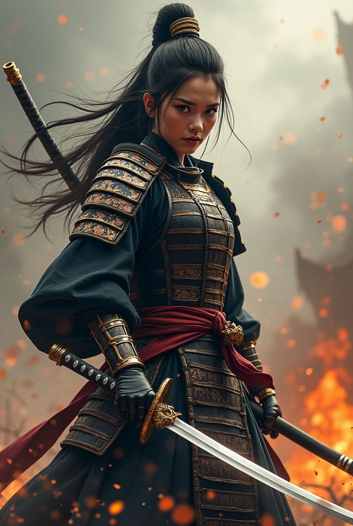 chest, Warrior sword Japanese women gunpowder sexy