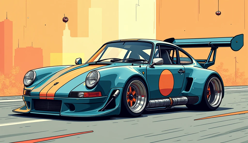 Deep learning model flowchat in colour of a
Porsche 911 rwb, wide body, sketch,
cartoonish, comic strip, Chip Foose car rendering, chrome wheels, bagged, slammed to the ground, masterpiece