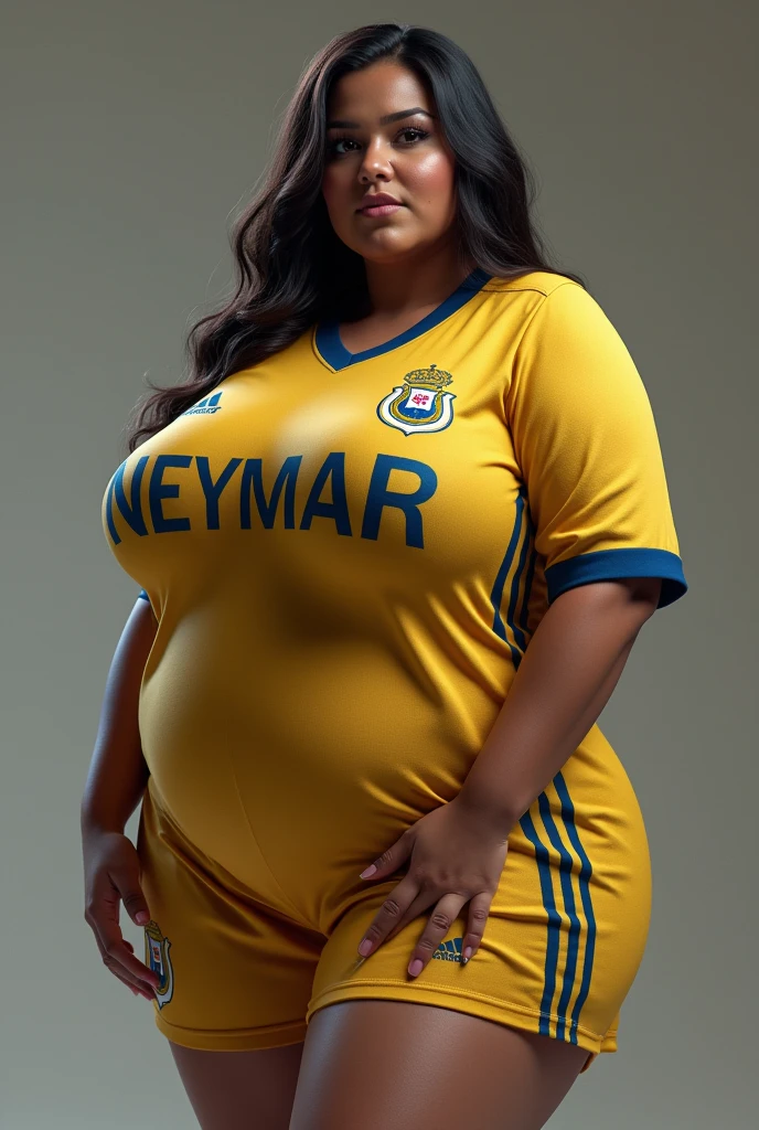 Woman with Neymar jersey with big butt and boobs