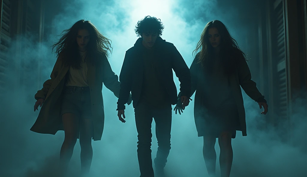 An invisible force seemingly pushing the friends back as they try to move forward.