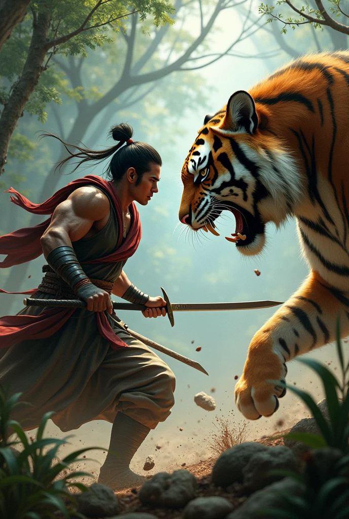 My fighting on tiger
