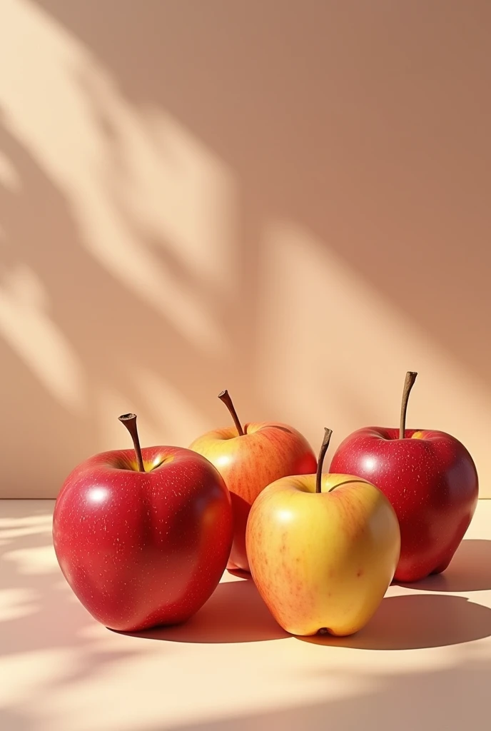4 different apple still life

