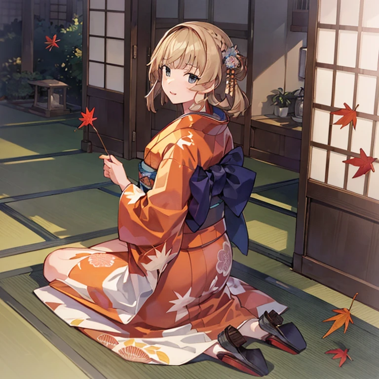 RangerKC,
(masterpiece:1.4),(best quality:1.4), (premium:1.4), (great illustration:1.4), (ultra-detailed:1.4),(art CG, 8K),full body,1girl,solo,KonishiCSA,
(kimono:1.4),japanese house:1.4,evening,(autumn leaves:1.1),