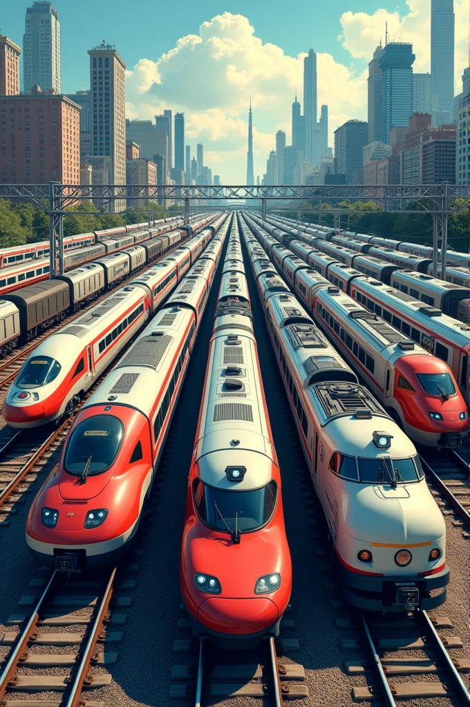 Make me a poster with eighty trains