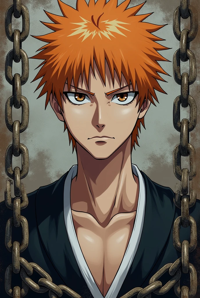 Diploma in History (bleach) where you can see the face and some details regarding the chains so that it can be included in a passport photo