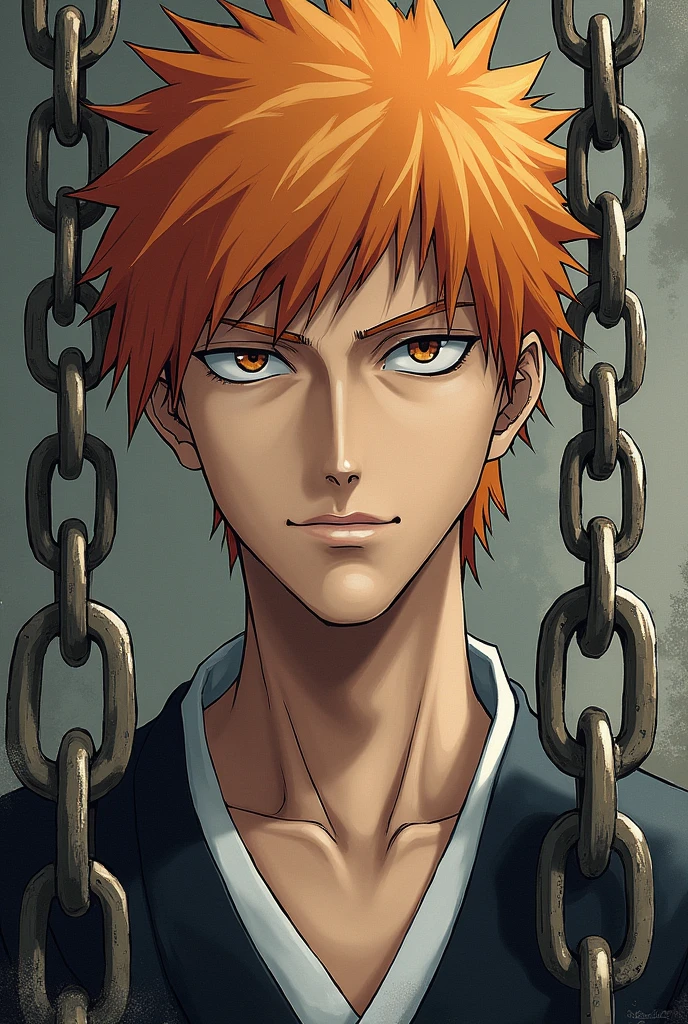Diploma in History (bleach) where you can see the face and some details regarding the chains so that it can be included in a passport photo