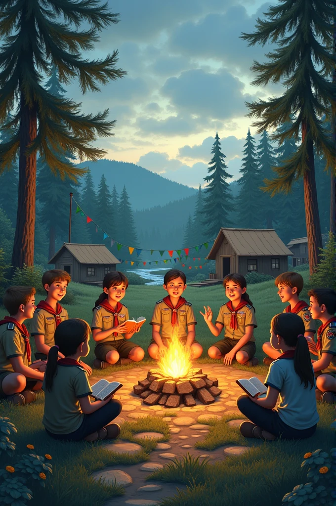 Creat a scout camp with this texte " Mpisavalalana Tsararay milasy miaraka amin'i Jesosy"