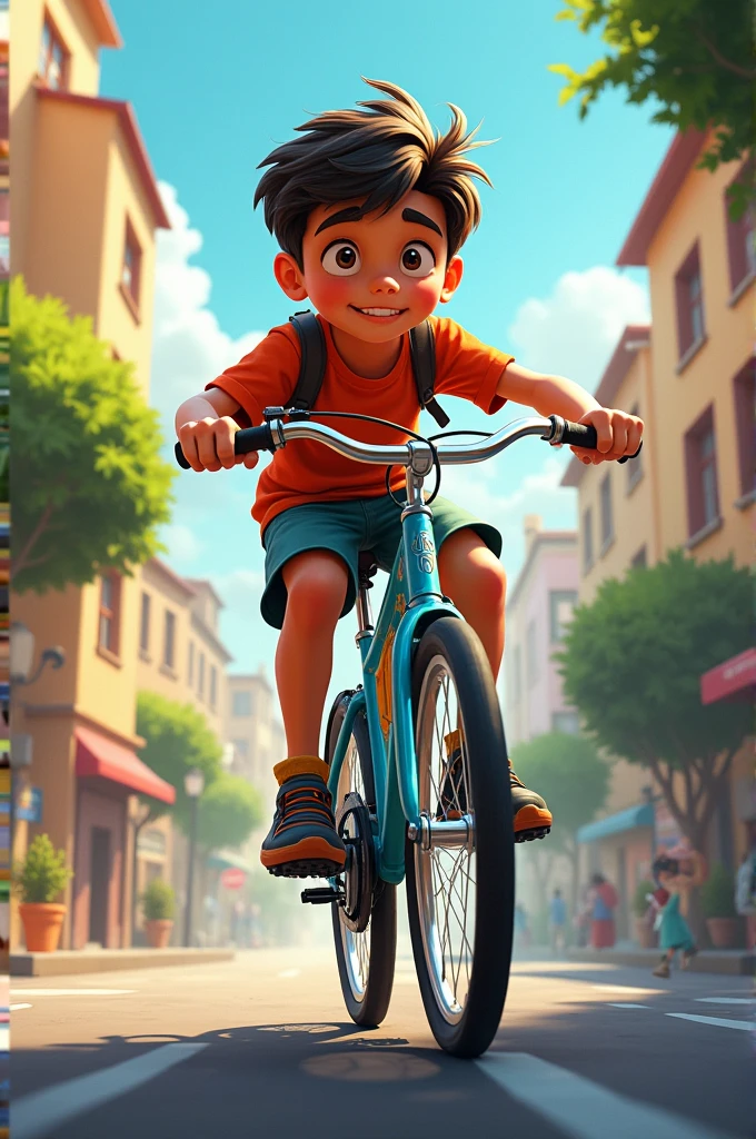 Boys bike driving