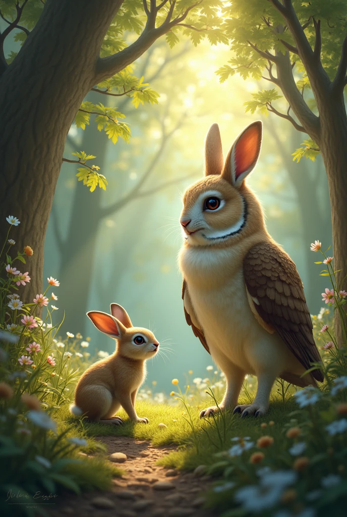 "The Lost Bunny and the Wise Owl in picture