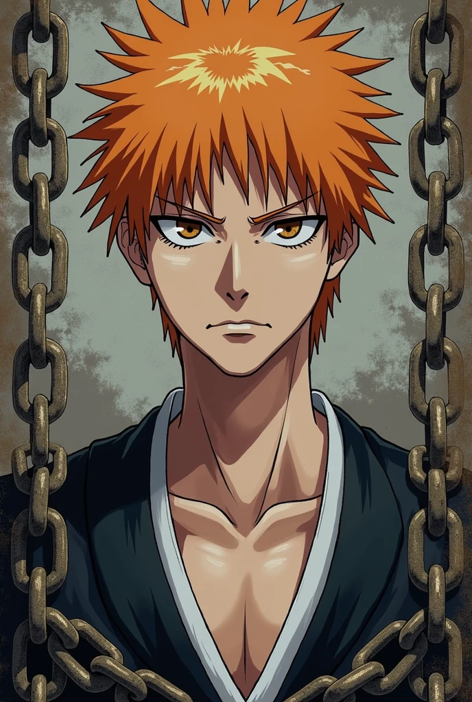 Diploma in History (bleach) where you can see the face and some details regarding the chains so that it can be included in a passport photo