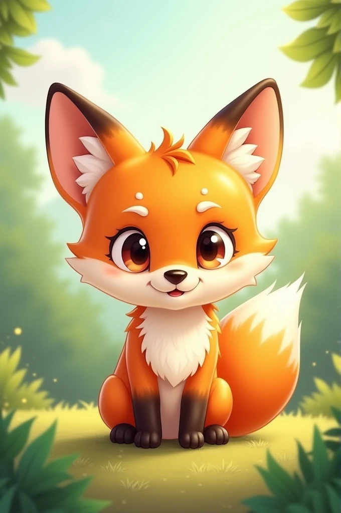 make a YouTube banner image with a cute orange fox