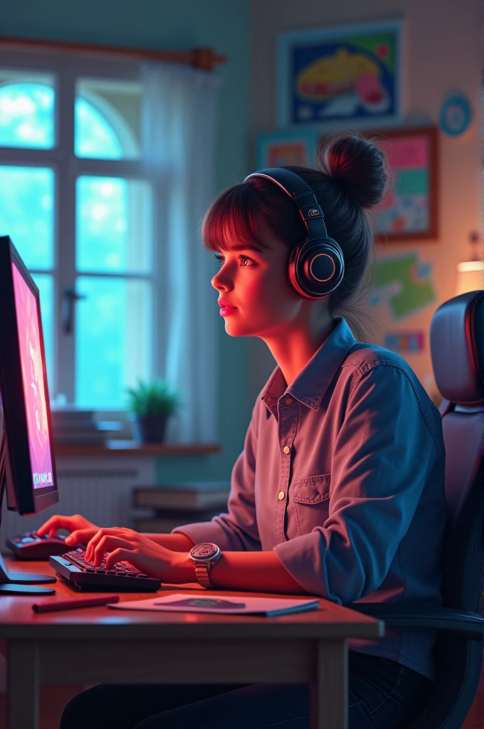 Create an image of Z3 teacher gaming