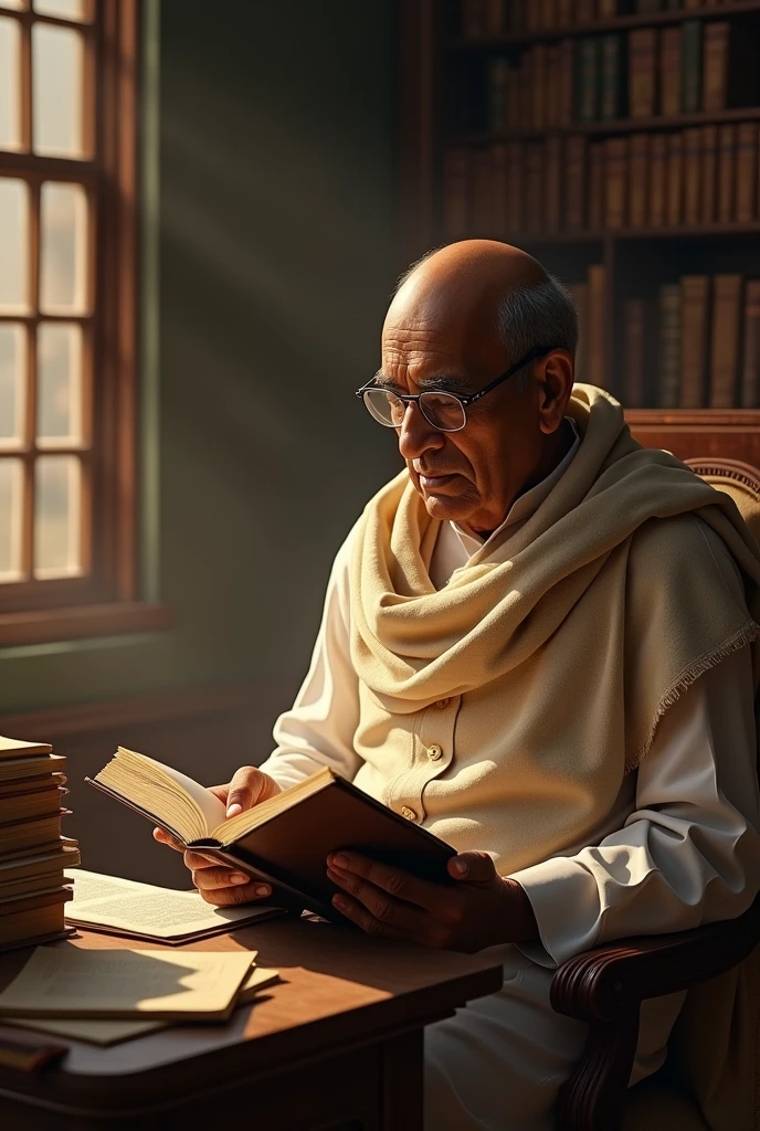 Dr Babasaheb Ambedkar reading book with elegance