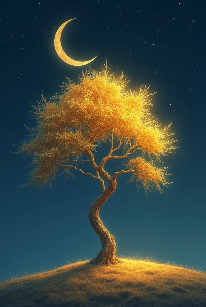 tree gold simple moon