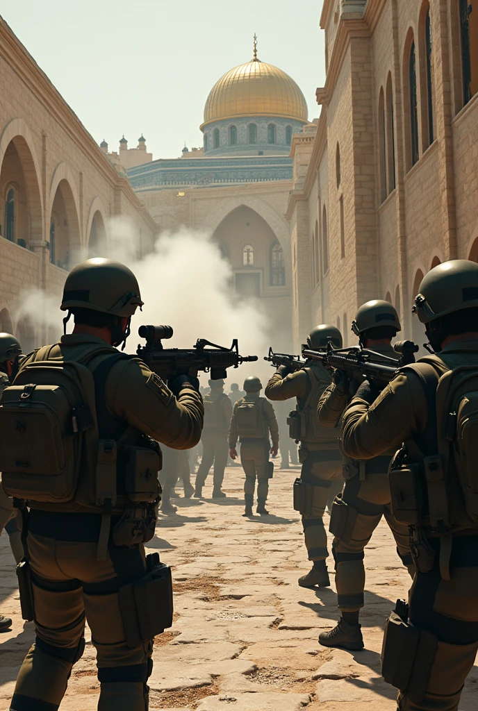 Israeli armys shoting Palestinians pepoles in al aqsa

