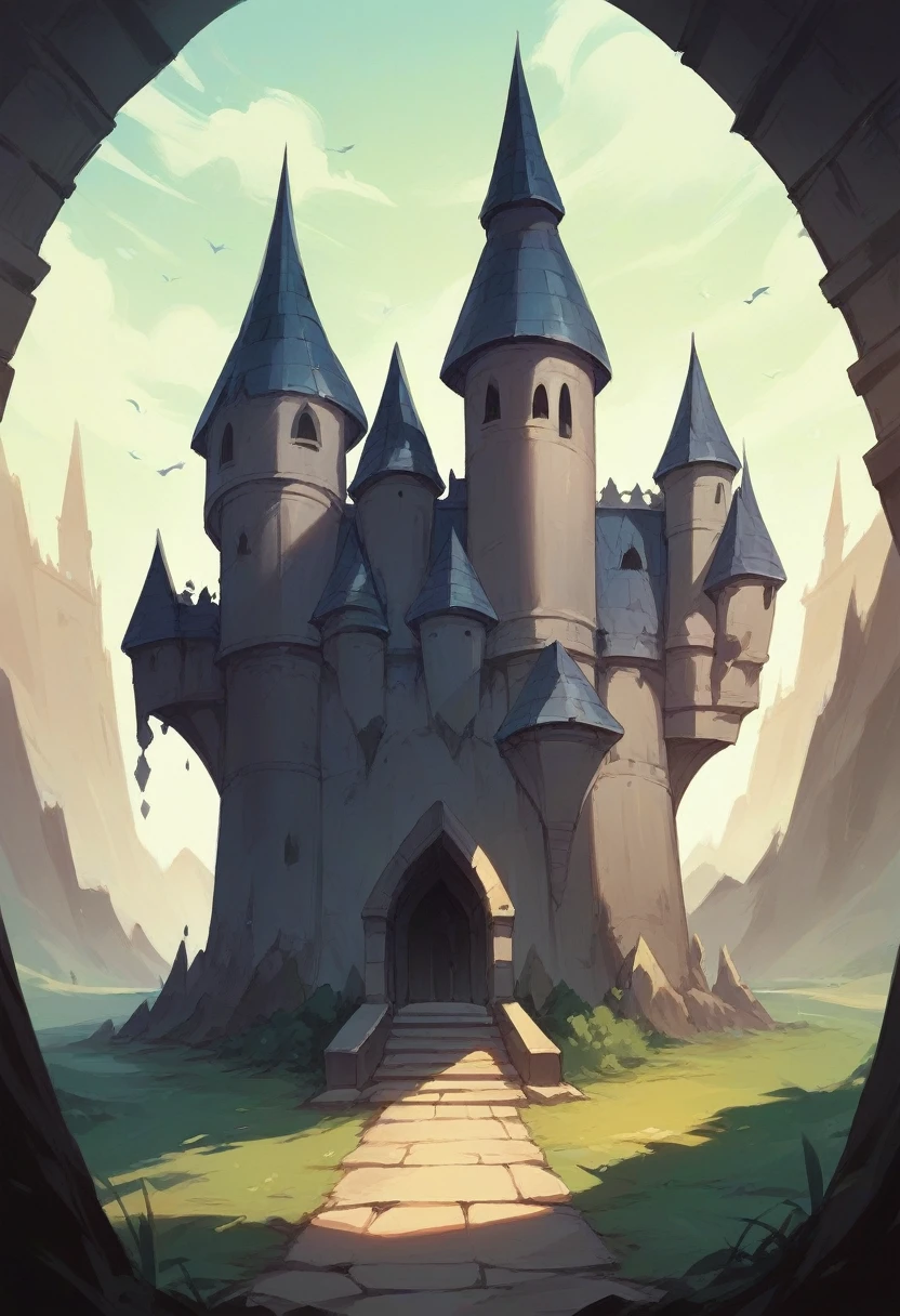 A black-haired man with bright blue eyes, pale skin in a dark castle
