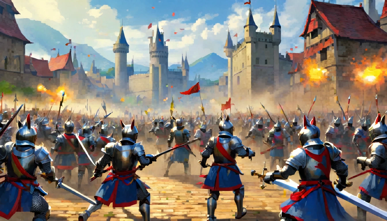 score up_9,score up_8,score up_7,masterpiece,best quality,super fine illustration,8k,Cat Ear Knights,Fantasy,battle field