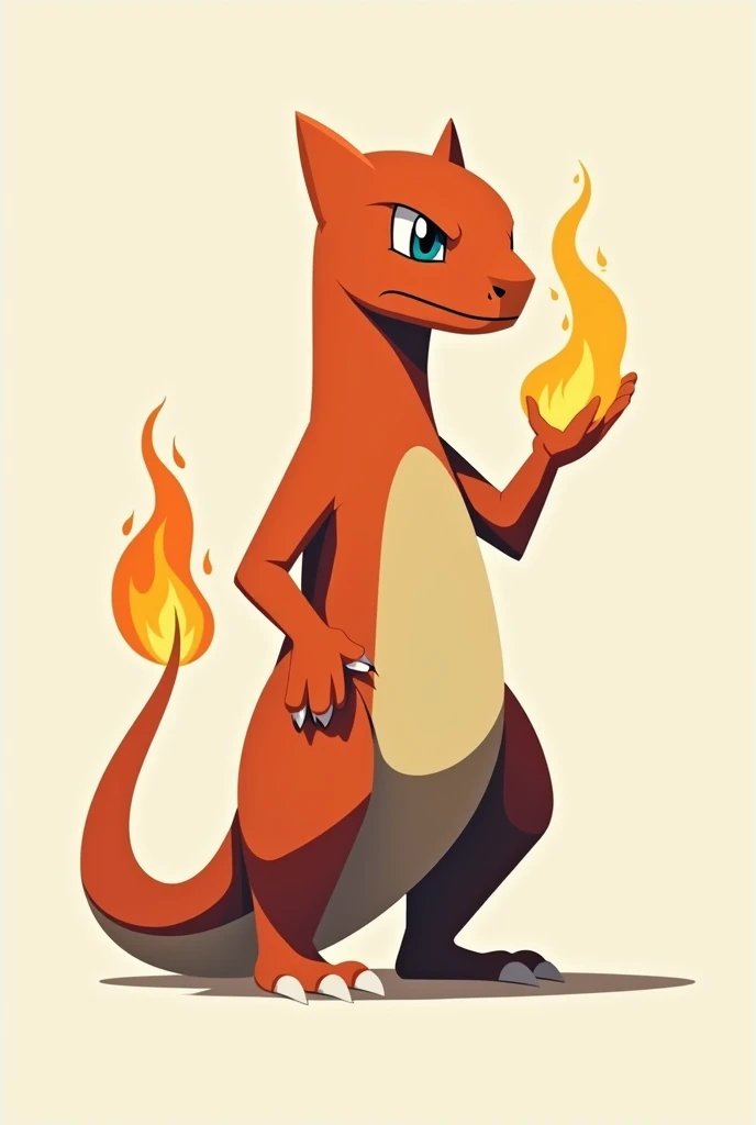  Create a Charmander with low iconicity A very stylized or abstract Charmander, where only some features recall the original. It could be a representation in geometric shapes, with very different colors or even minimalist, where the flame could be just a line or a symbol.


