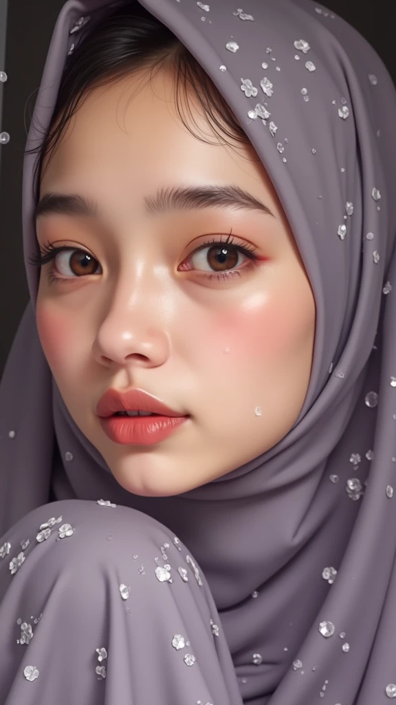 beautiful horny hijab indonesian lesbian girl,mom and ,in bathroom,naked,shower together,cunnilingus,looking to camera,kiss on breast,looking to the viewer