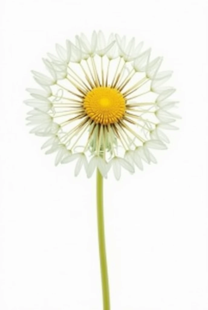 Create an image with a transparent background, where a dandelion comes out and looks complete in the whole image.