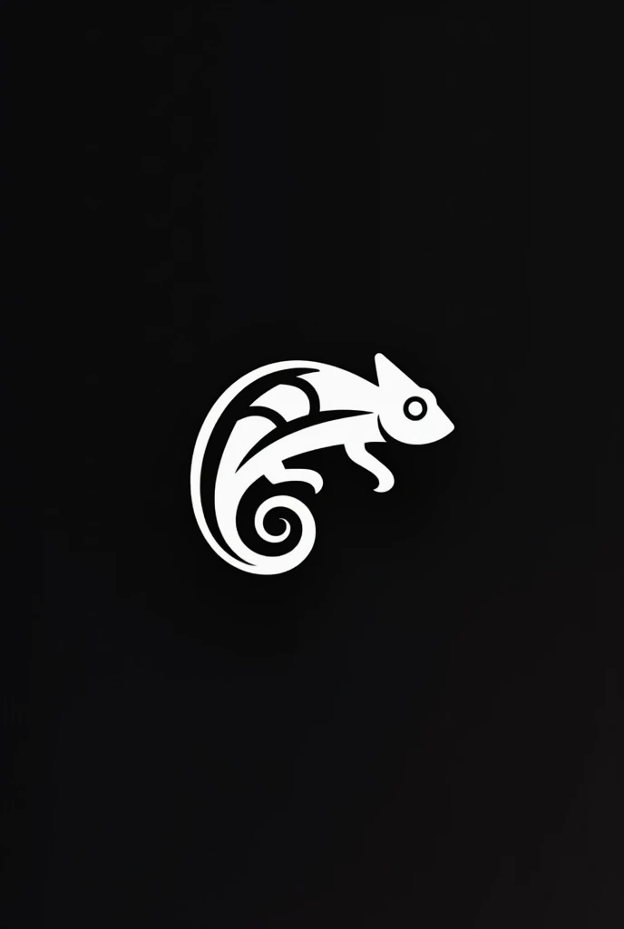 Chameleon logo, white and black