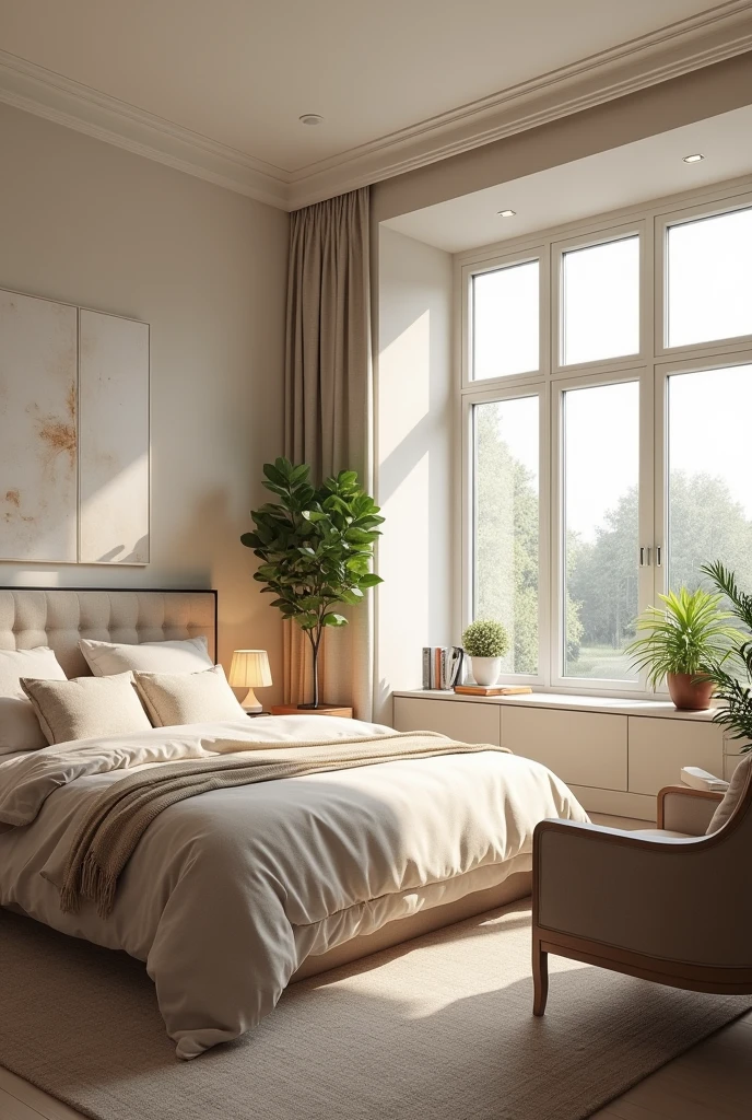 Beautiful bedroom without anyone