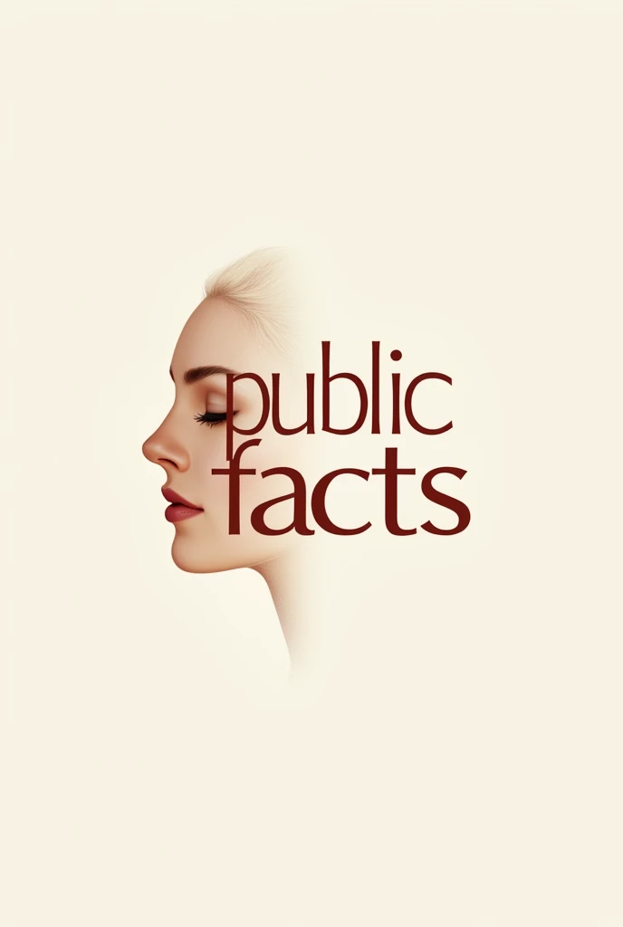 Public Facts logo with woman face in text face