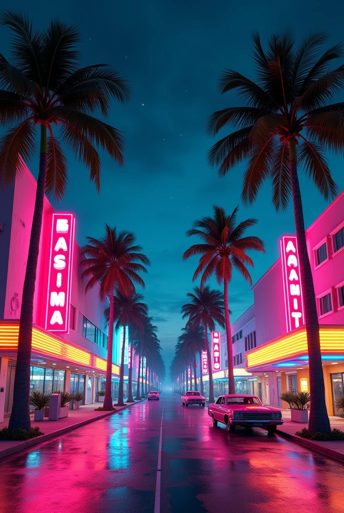 Create me a realistic Miami Vice picture without people