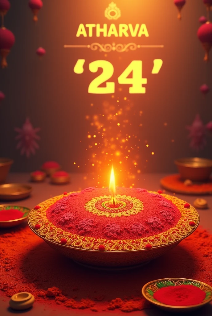 Kum Kum pooja in Ganesh chaturthi and atharva '24 on bottom and Kum Kum pooja at top in large size