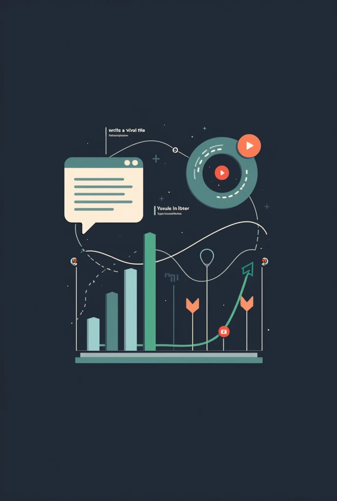 Create a thumbnail The thumbnail style is a flat vector style with a dark color palette. It features a simple, clean design and minimalistic elements.
The objects in the thumbnail include:
A person icon: A small, gray person icon in the top left corner, representing the user.
A chat bubble: A speech bubble with the text "Write a Viral le" and "ChatGPT: OK..." inside.
A green arrow pointing down: A downward arrow in green, indicating a decrease or decline.
A line chart: A simple line chart in green, presumably representing a trend or growth.
A YouTube logo: The iconic YouTube logo with a play but
A green circle with a swirl pattern: A circular shape in green with a swirling pattern inside.