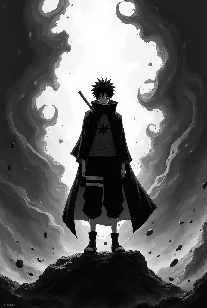 Obito anime character all image collapse background in black and white image front obito standing anime image