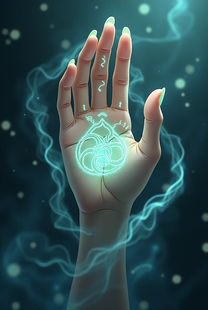 Create a hand seal, similar to Naruto and with features of the jujutsu anime