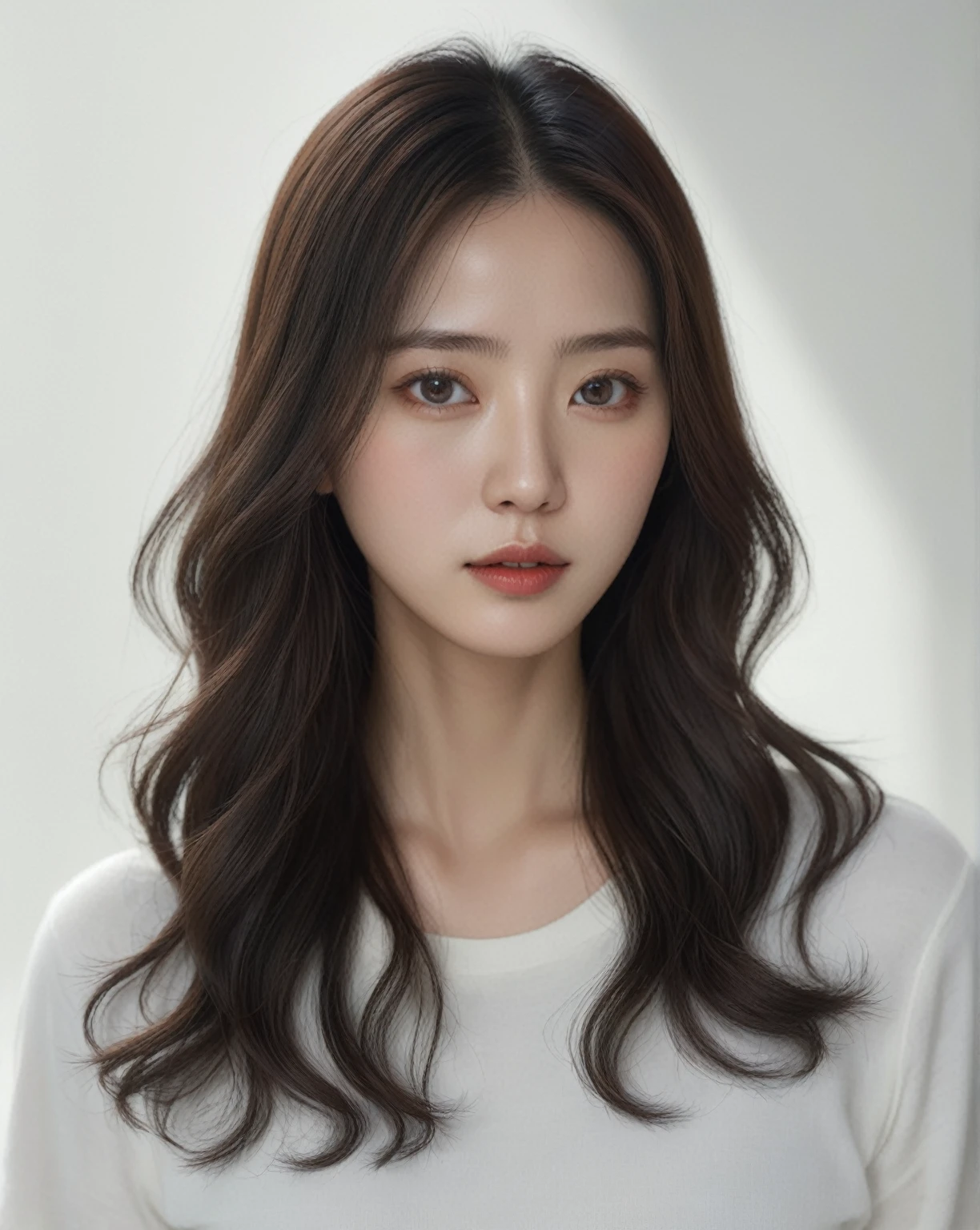 (best quality), photo realistic, 8k, Masterpiece, Portrait: 1.3, photo realistic, hyper realistic, Sharp Focus, looking at viewer, light on face, real texture skin, detailed eyes, detailed face,(Keep your hairstyle the same), cinematic lighting, 8k, UHD, retina, Same color for both eyes, masterpiece, accurate, anatomically correct, textured skin, 2 Korean woman