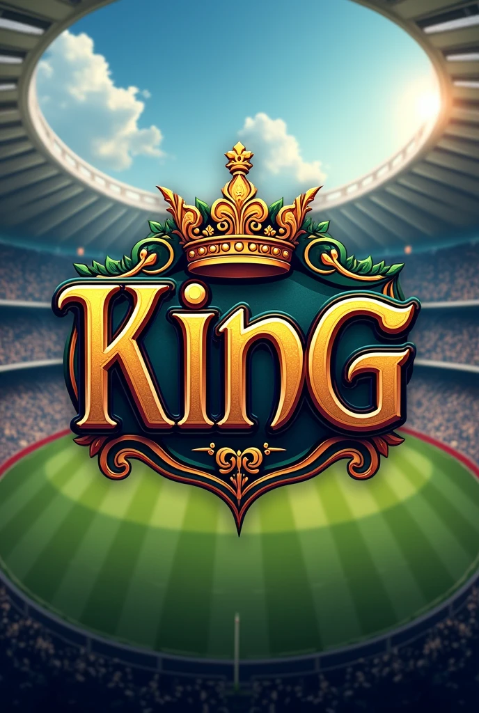 Fantasy king name logo and my bot id should also be @superoversbot with a cricket stadium background 