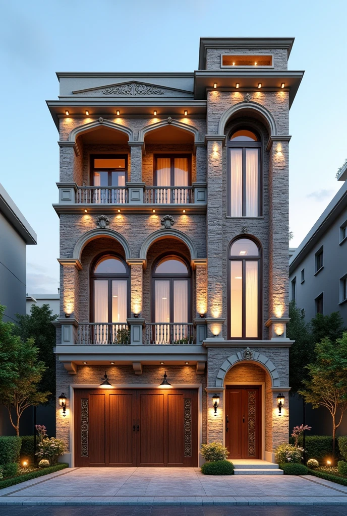 5 Marla triple story front elevation