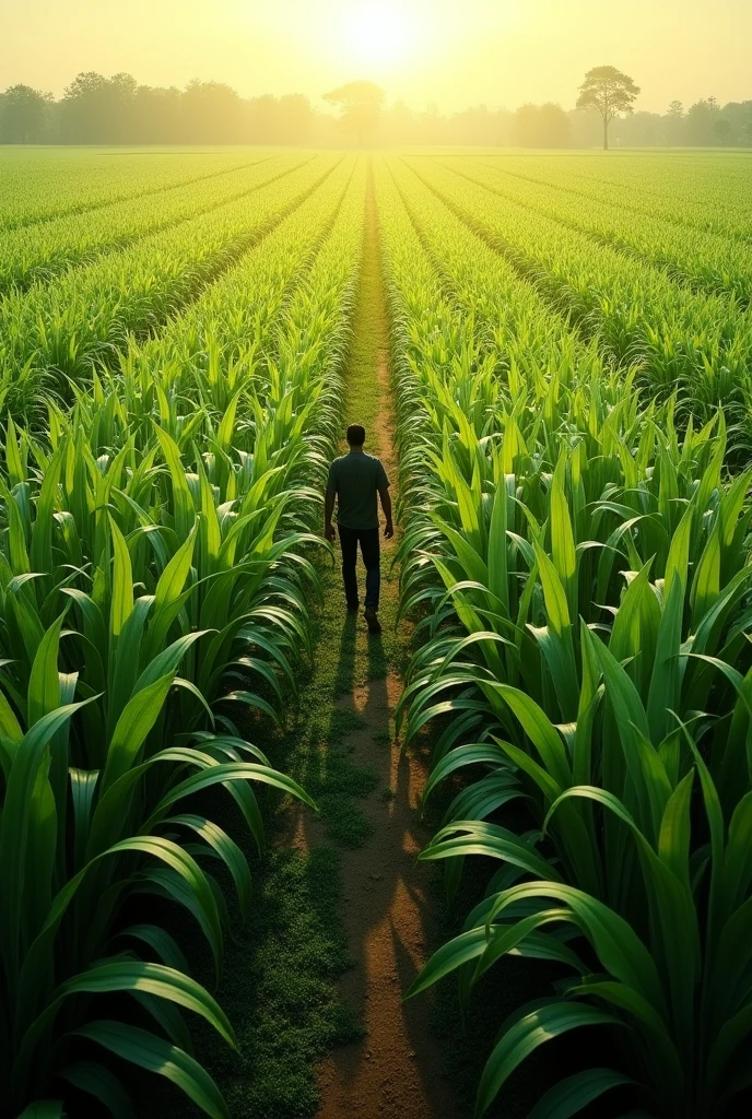 Greenfield of sugarcane