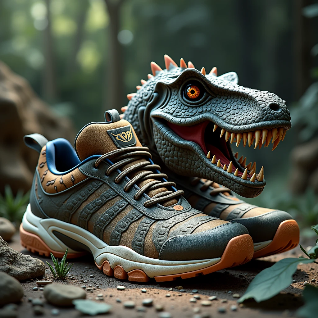 Dinosaur head sneakers
