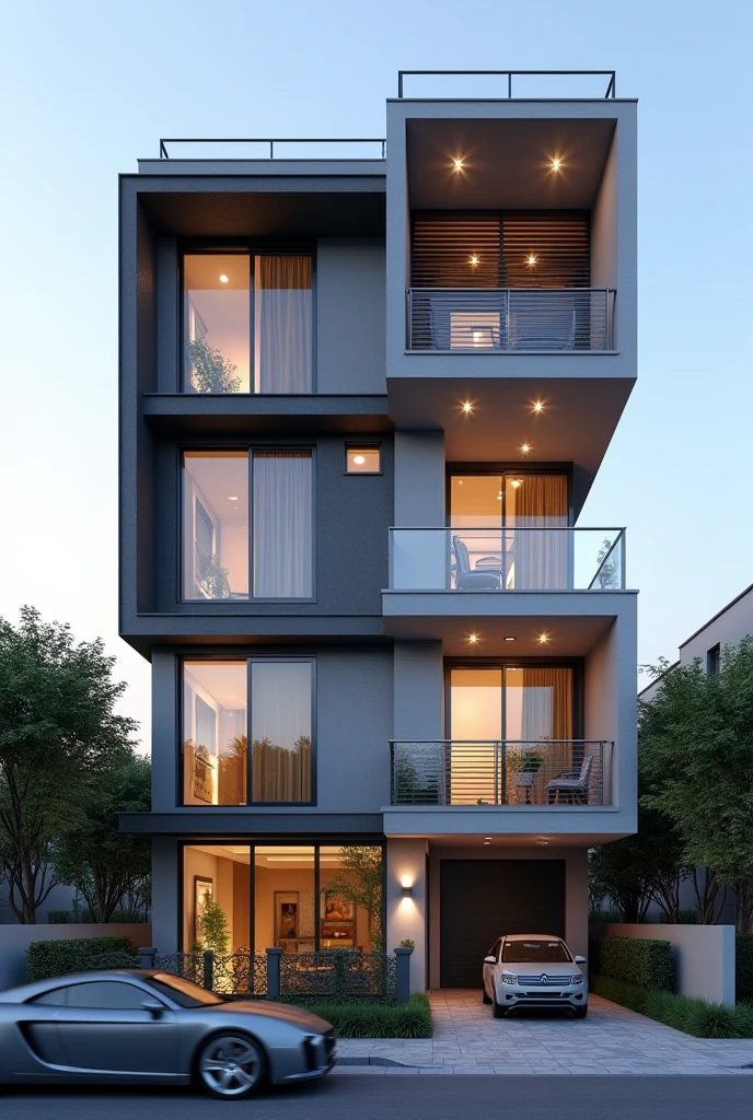 5 Marla 4 story front elevation new design