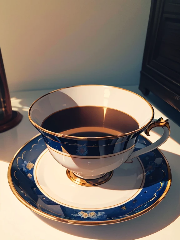 Ceramic teacup, (masterpiece), uhd, high quality, best quality, highres, 4K