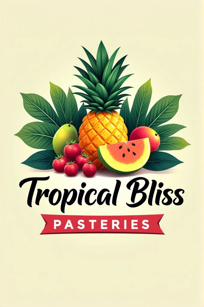 A logo of my pastery called "tropical bliss pasteries