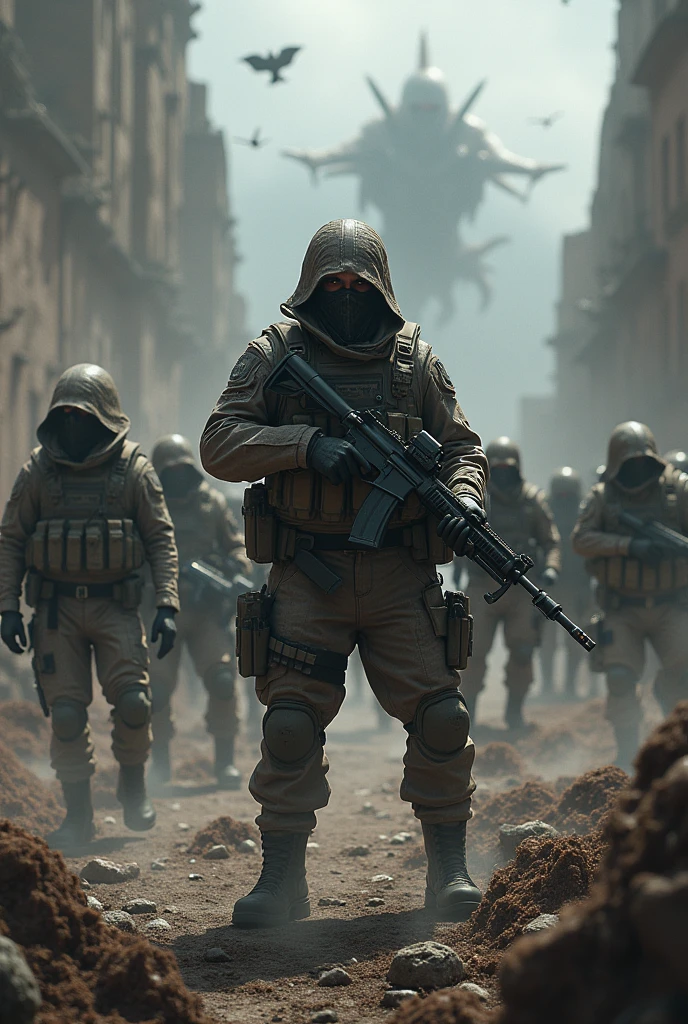 People soldier versus people monsters