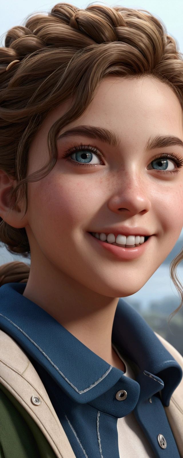 (photorealistic:1.4), best quality, masterpiece, ultra high res, 1girl, (detailed face:1.2), (detailed eyes:1.2), (detailed hair:1.2), (detailed clothes:1.2), 4k, (detailed color:1.2), smiling.