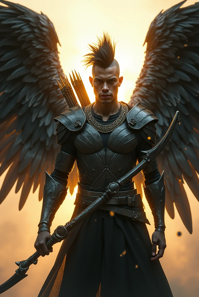 Angel bow arrow mohawk with black wings 