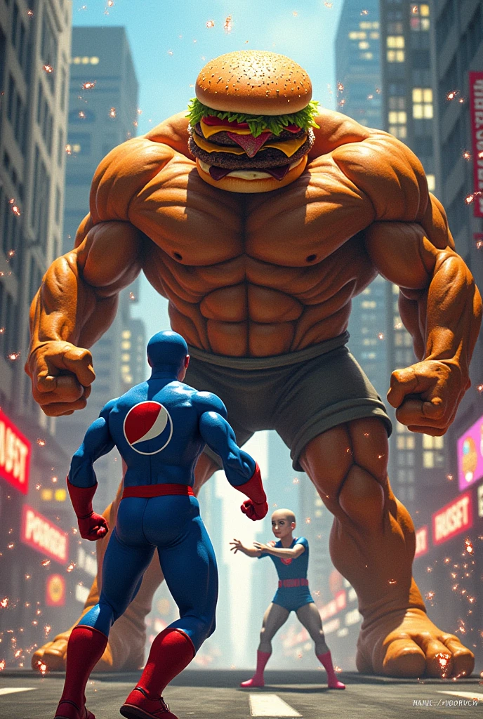 Pepsi man vs burger