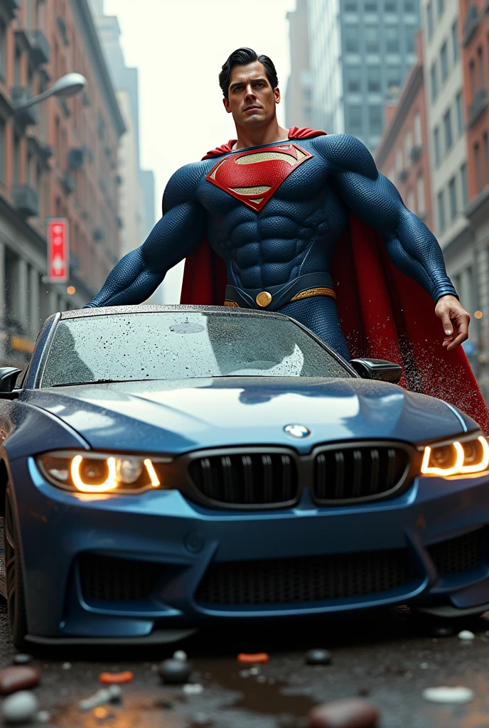 Superman breaking BMW