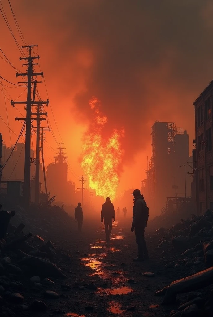 Ruin with fire , dark side