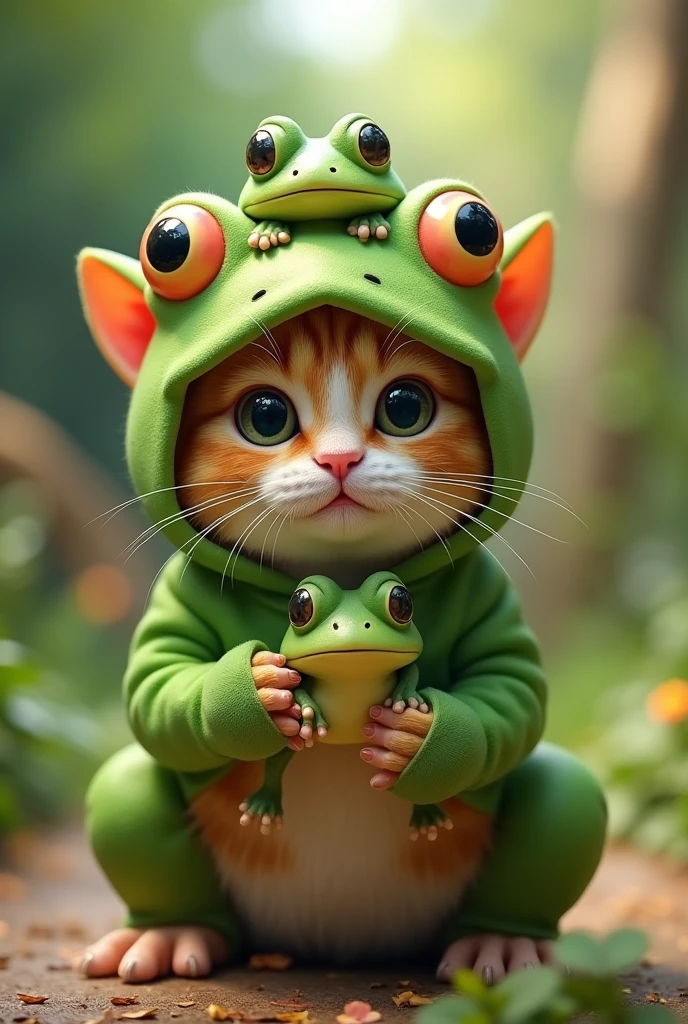 Cat wear frog