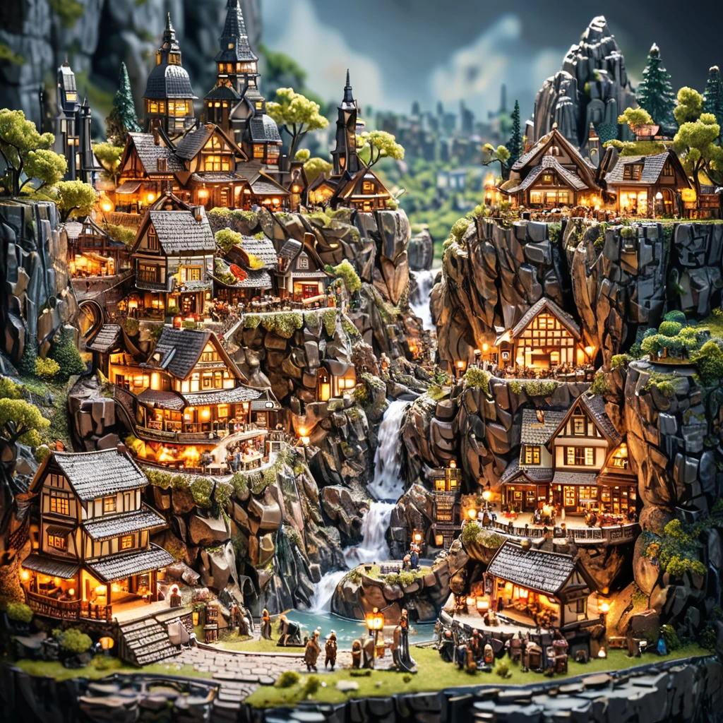 masterpiece,highest quality,ultra-detailed,high-definition background,8k,hi-res,high quality,BREAK,Tilt Shift Photo,(masterpiece, Highest quality, Highest quality),(Very detailed, The absolute solution),((16K, High resolution)). (Cave city))